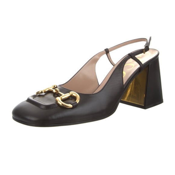 Gucci Leather Slingback Heels - Picture 1 of 5